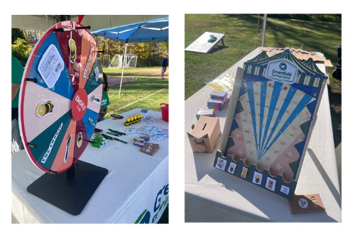 GSB had a prize wheel and a plinko board at the Festival of the Hills event. 