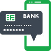 This is an icon representing business Mobiliti. It is a green cell phone and a gray debit card. 
