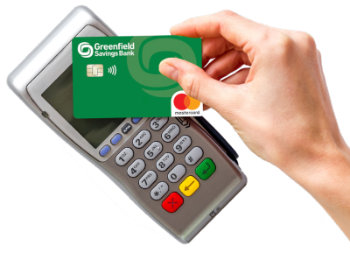 debit card scanner with a greenfield savings bank card