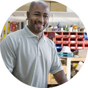 man working in his small shop