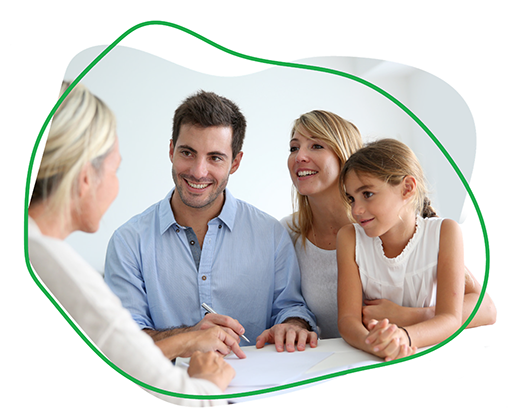 A family talks to an expert.